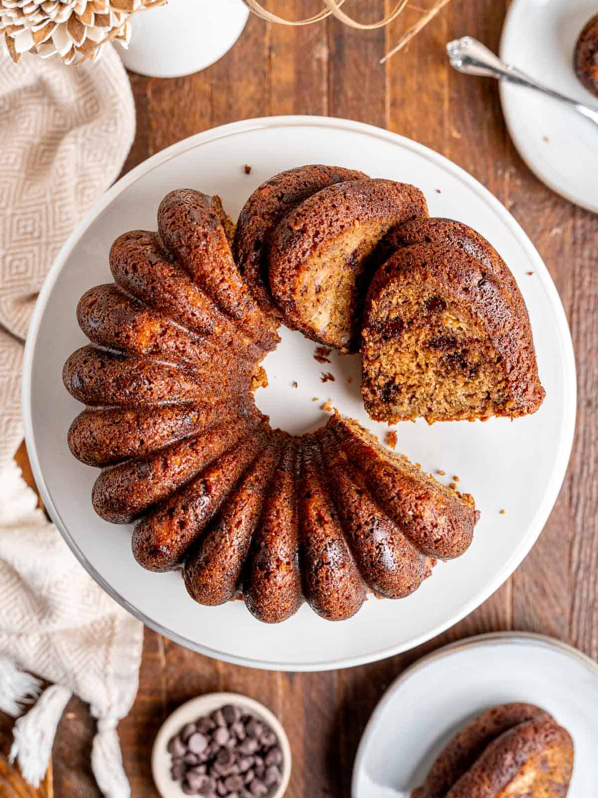 Chocolate Chip Banana Bundt Cake – Broken Oven Baking