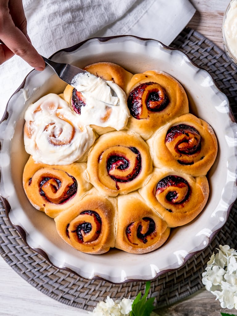 Sweet Rolls with Lavender & Berries Broken Oven Baking