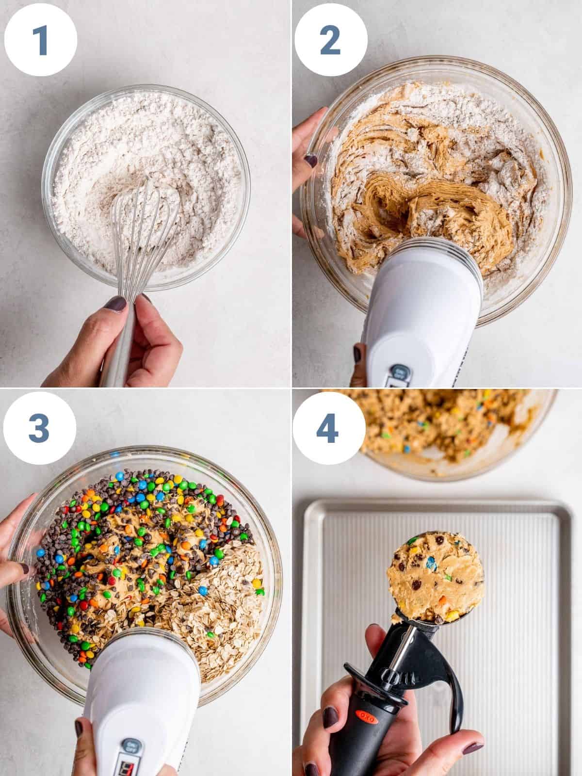 step by step instructions showing the process of making the cookies