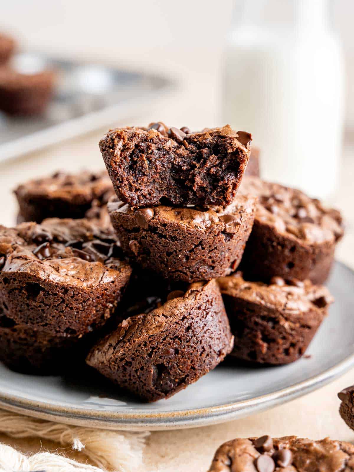 Bite-Sized Chocolate Brownies in a Muffin Tin - The Toasted Pine Nut