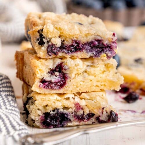 Lemon Blueberry Blondies with Icing – Broken Oven Baking