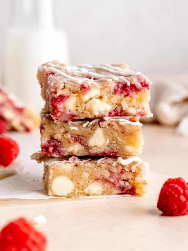 Raspberry Blondies With White Chocolate Broken Oven Baking