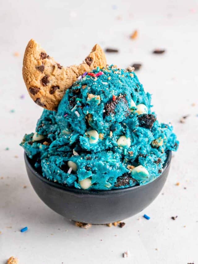 Easy Edible Cookie Monster Cookie Dough Broken Oven Baking