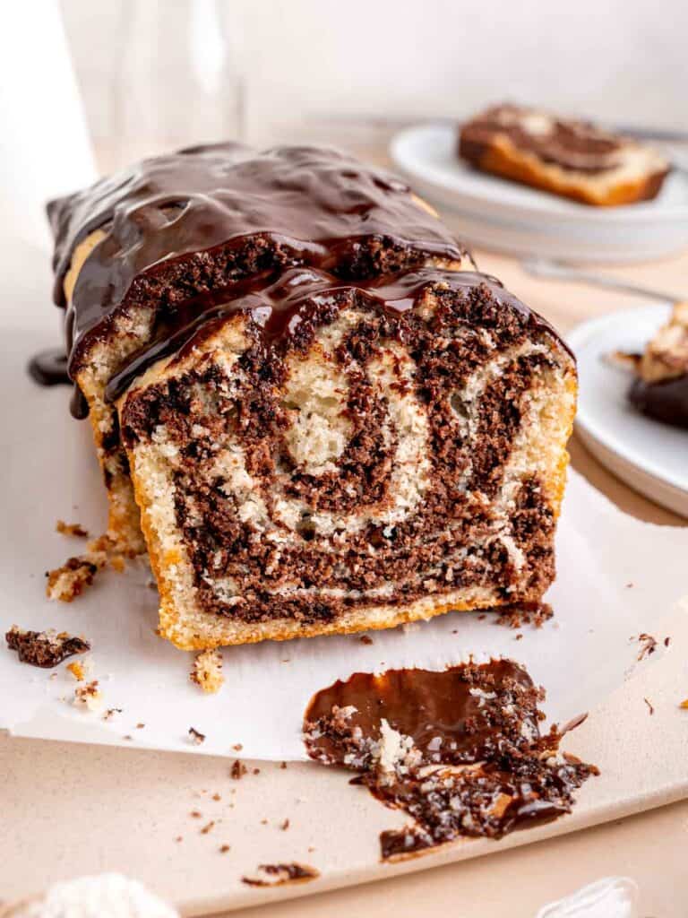 Vanilla and Chocolate Marble Loaf Cake Broken Oven Baking