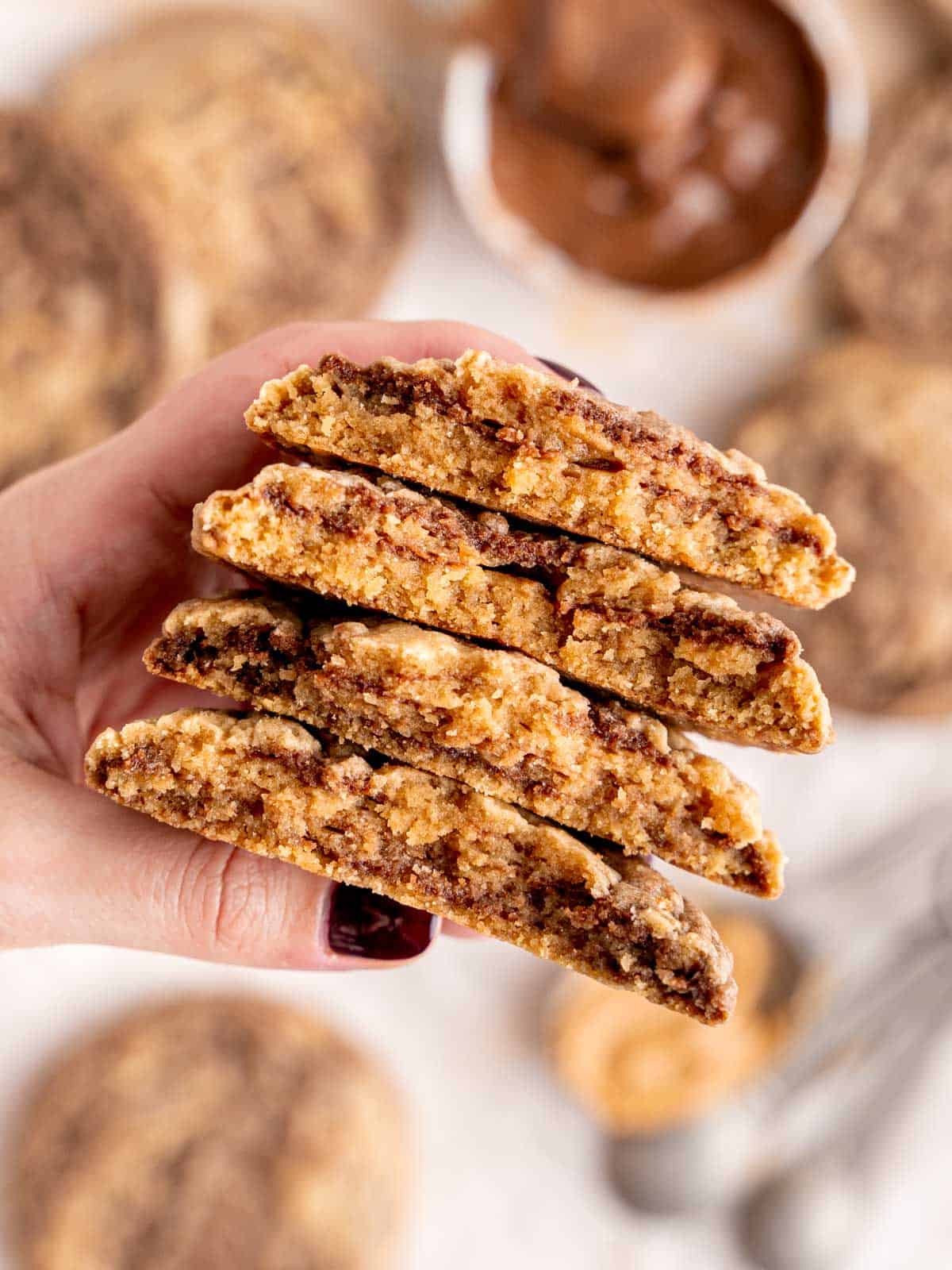 Easy Chewy Peanut Butter Nutella Cookies – Broken Oven Baking