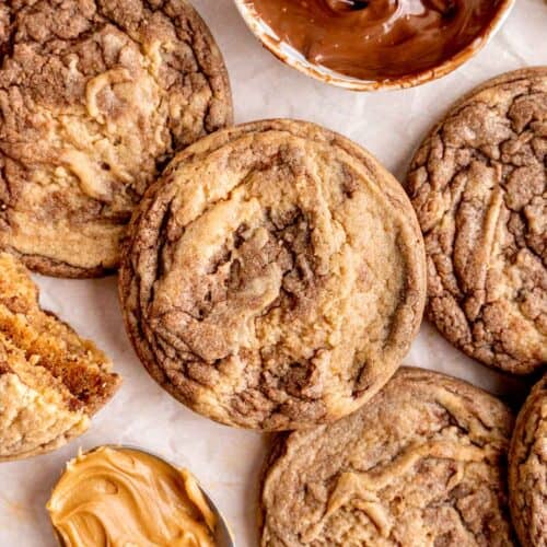 Top view of Peanut Butter Nutella Cookies.