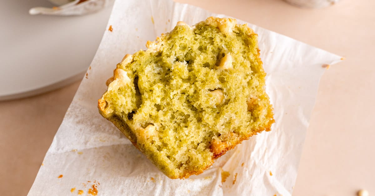 White Chocolate Chip Matcha Muffins Broken Oven Baking