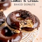 Oreo Cookies and Cream Baked Donuts Pin