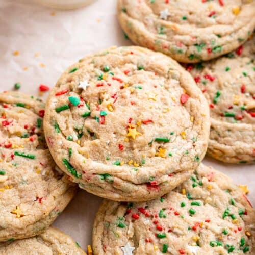 Soft sugar cookies with sprinkles.