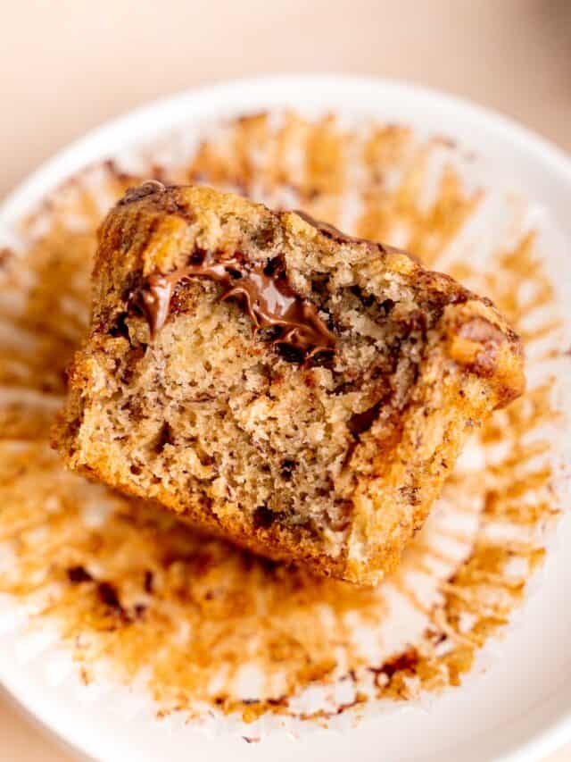 Swirled Banana Nutella Muffins Broken Oven Baking