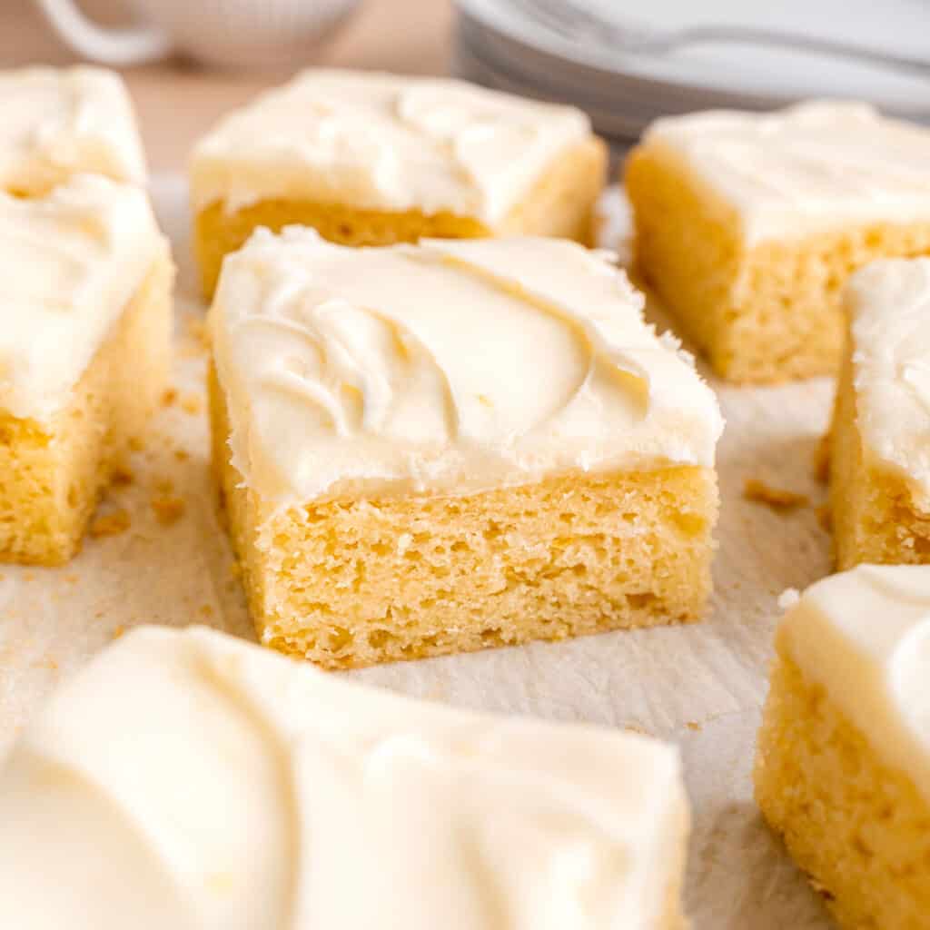 Lemon Snack Cake with Cream Cheese Frosting Broken Oven Baking