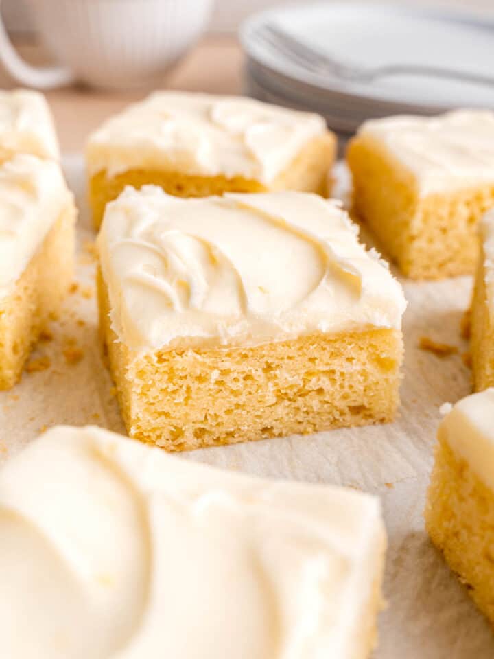 Lemon Snack Cake with Cream Cheese Frosting Broken Oven Baking