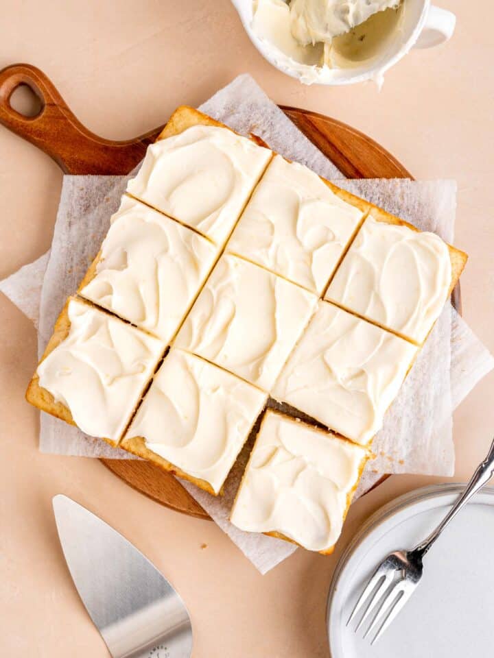 Lemon Snack Cake with Cream Cheese Frosting Broken Oven Baking