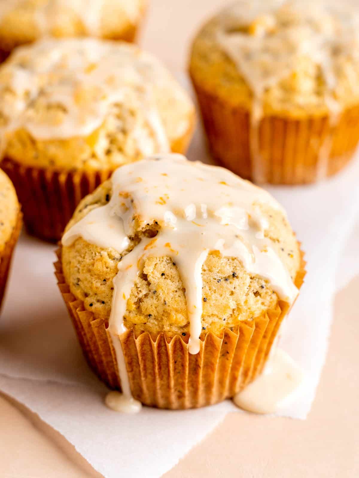 Orange Poppy Seed Muffins with Glaze Broken Oven Baking