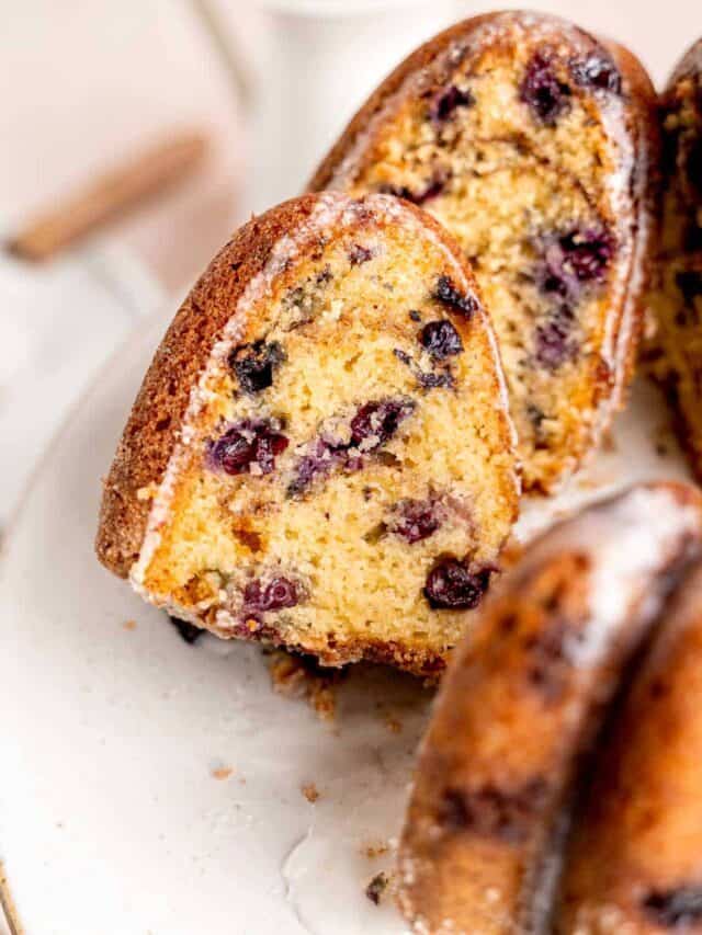 Blueberry Bundt Cake with Cinnamon Swirls