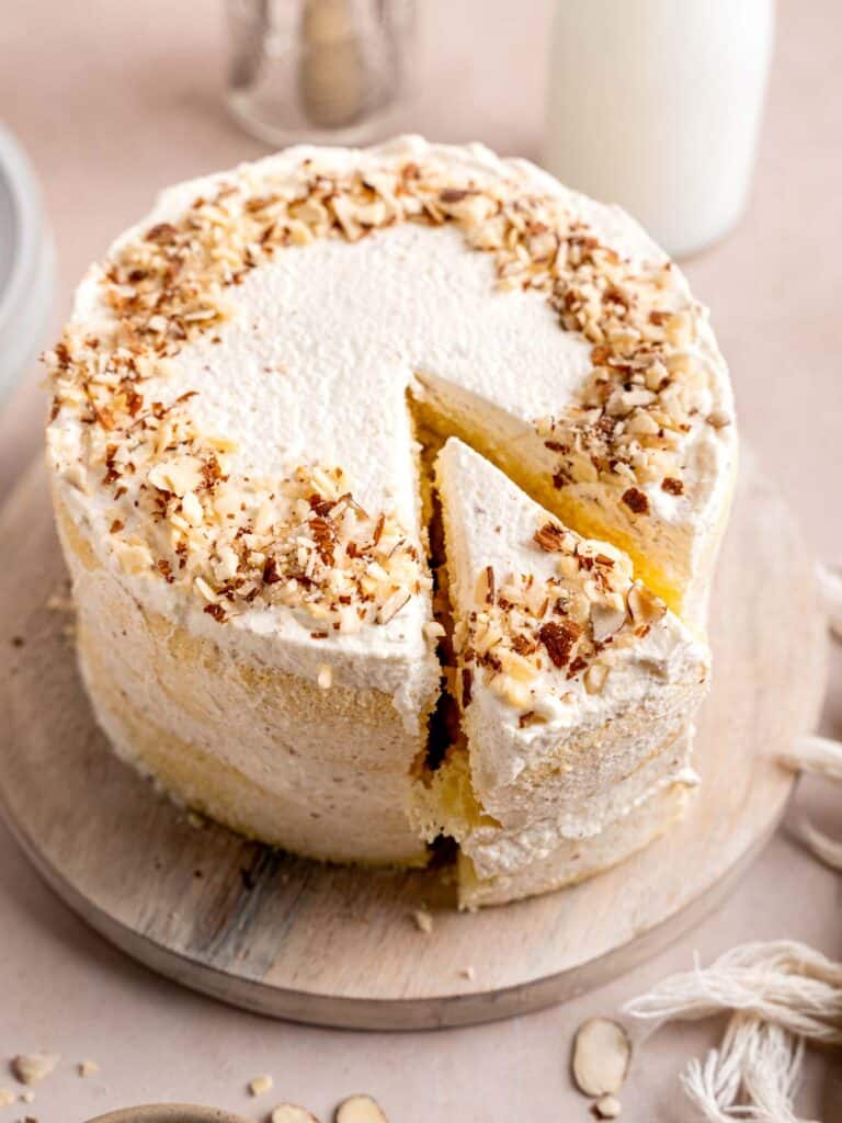 Easy Homemade Almond Cream Cake Broken Oven Baking