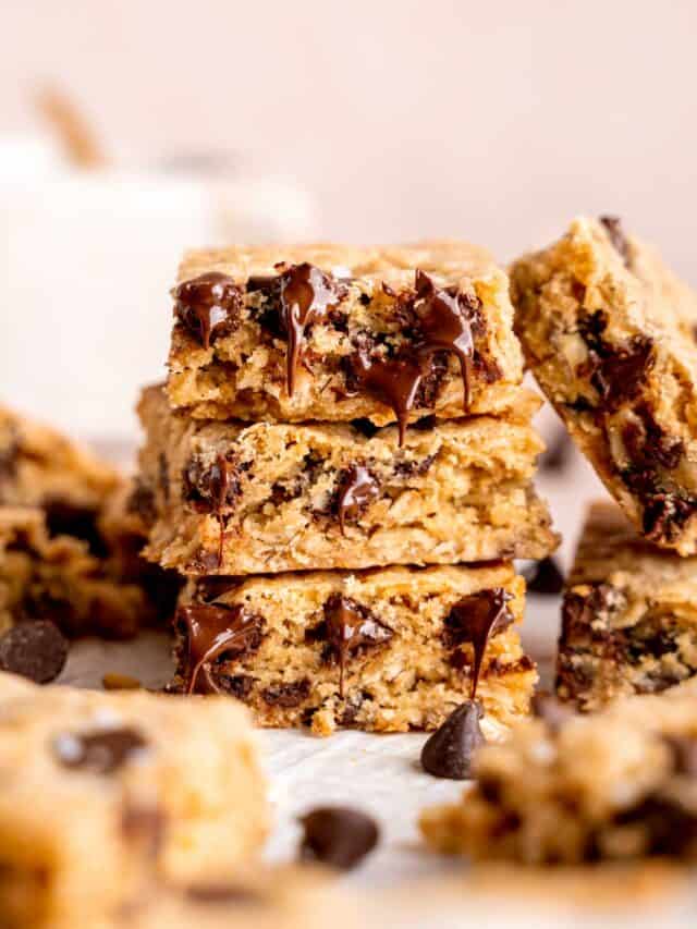 Chewy Chocolate Chip Oatmeal Cookie Bars Broken Oven Baking