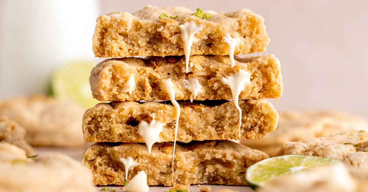 White Chocolate Chip Key Lime Cookies - Broken Oven Baking