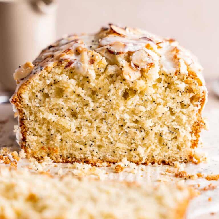 Almond Poppy Seed Cake with Glaze Broken Oven Baking