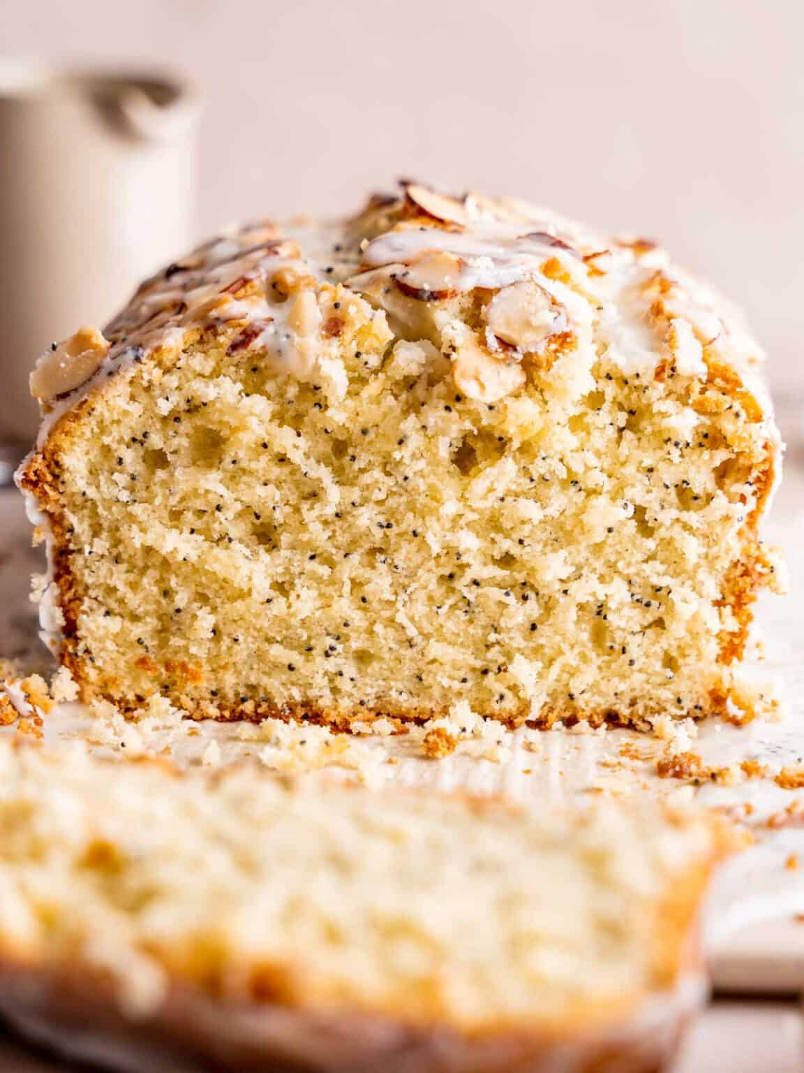 Almond Poppy Seed Cake with Glaze Broken Oven Baking
