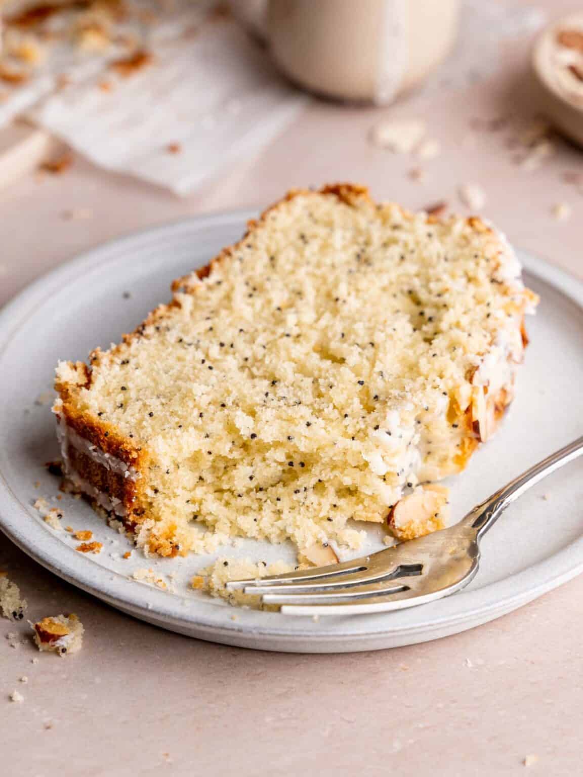 Almond Poppy Seed Cake with Glaze Broken Oven Baking