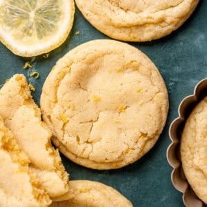 A soft lemon sugar cookie with lemon zest.