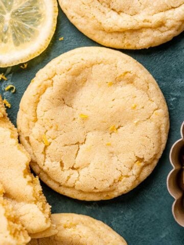 A soft lemon sugar cookie with lemon zest.