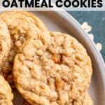 Salted caramel oatmeal cookies pin.