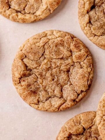 A chewy snickerdoodle cookie made with sourdough discard.